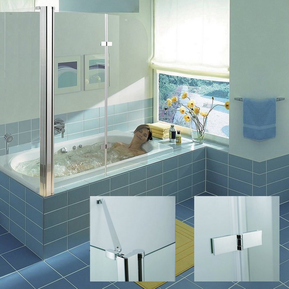 Melko Badewannenaufsatz »Badewannenaufsatz Badewannenfaltwand Duschabtrennung ESG Sicherheitsglas Faltbar Duschkabine Dusche Duschtrennwand…