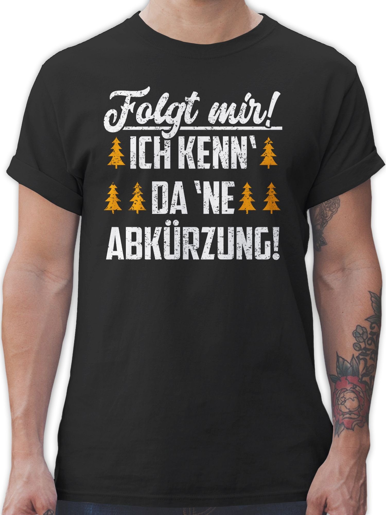 Shirtracer T-Shirt Folgt Ich Abkürzung! mir! Sport 'ne 02 kenn' da Schwarz Zubehör