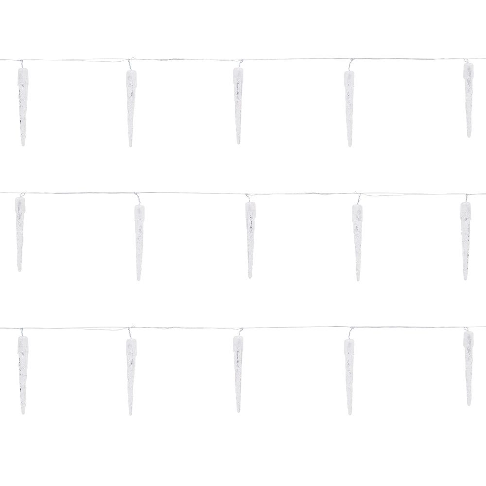 ECD Germany LED-Lichterkette Weihnachtsbeleuchtung Weihnachtslichterkette Christbaumbeleuchtung, Eiszapfen Lichterkette 40 LEDs 5,7m für Innen & Außen IP44 Kaltweiß