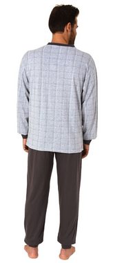 Normann Pyjama Herren Schlafanzug langarm mit Bündchen in Karo Optik - 212 409