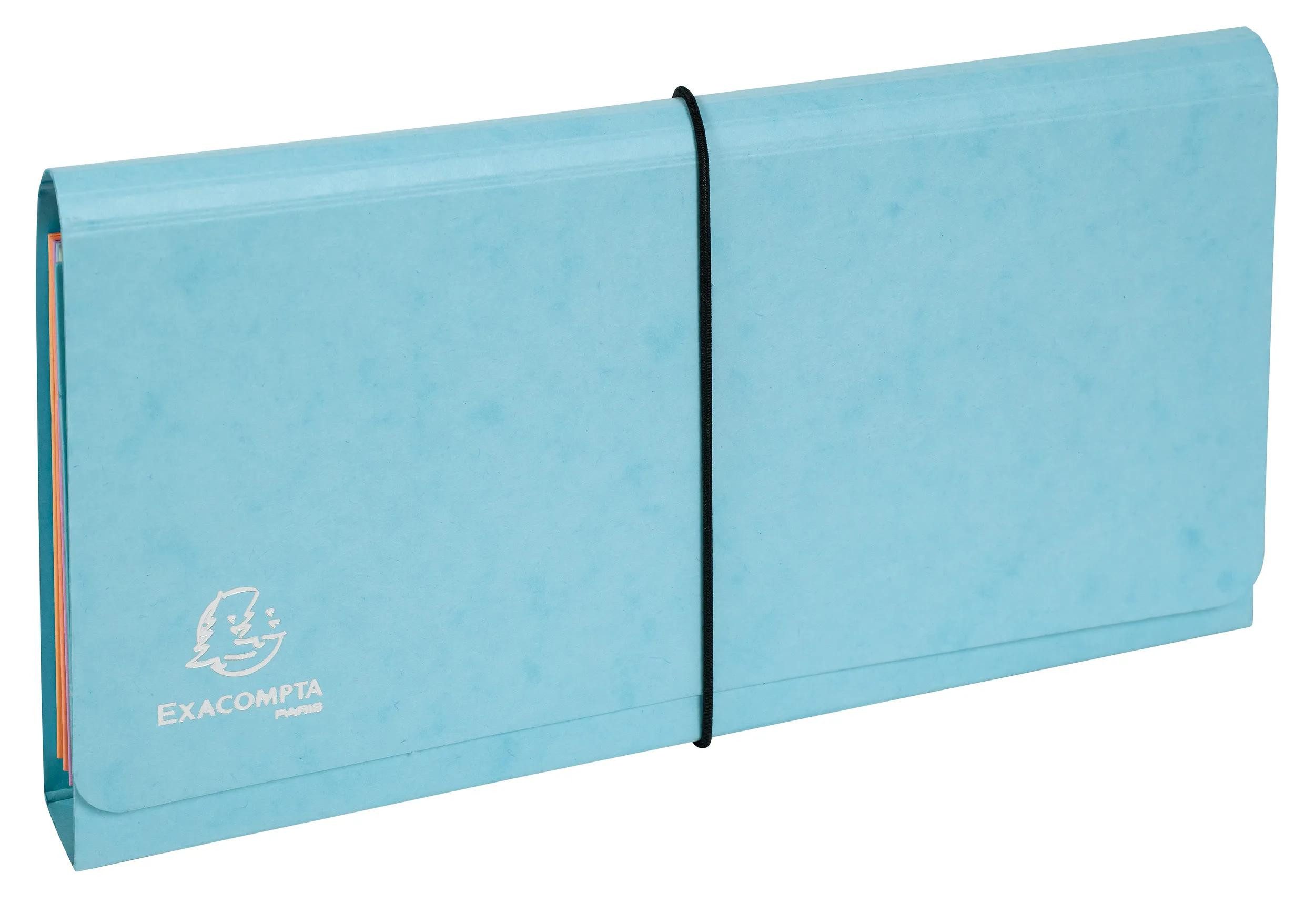 EXACOMPTA Fächermappe 4x Fächermappe mehrfarbig Karton 6 Fächer 26x13cm sortiert 58660E, Ordnungsmappen