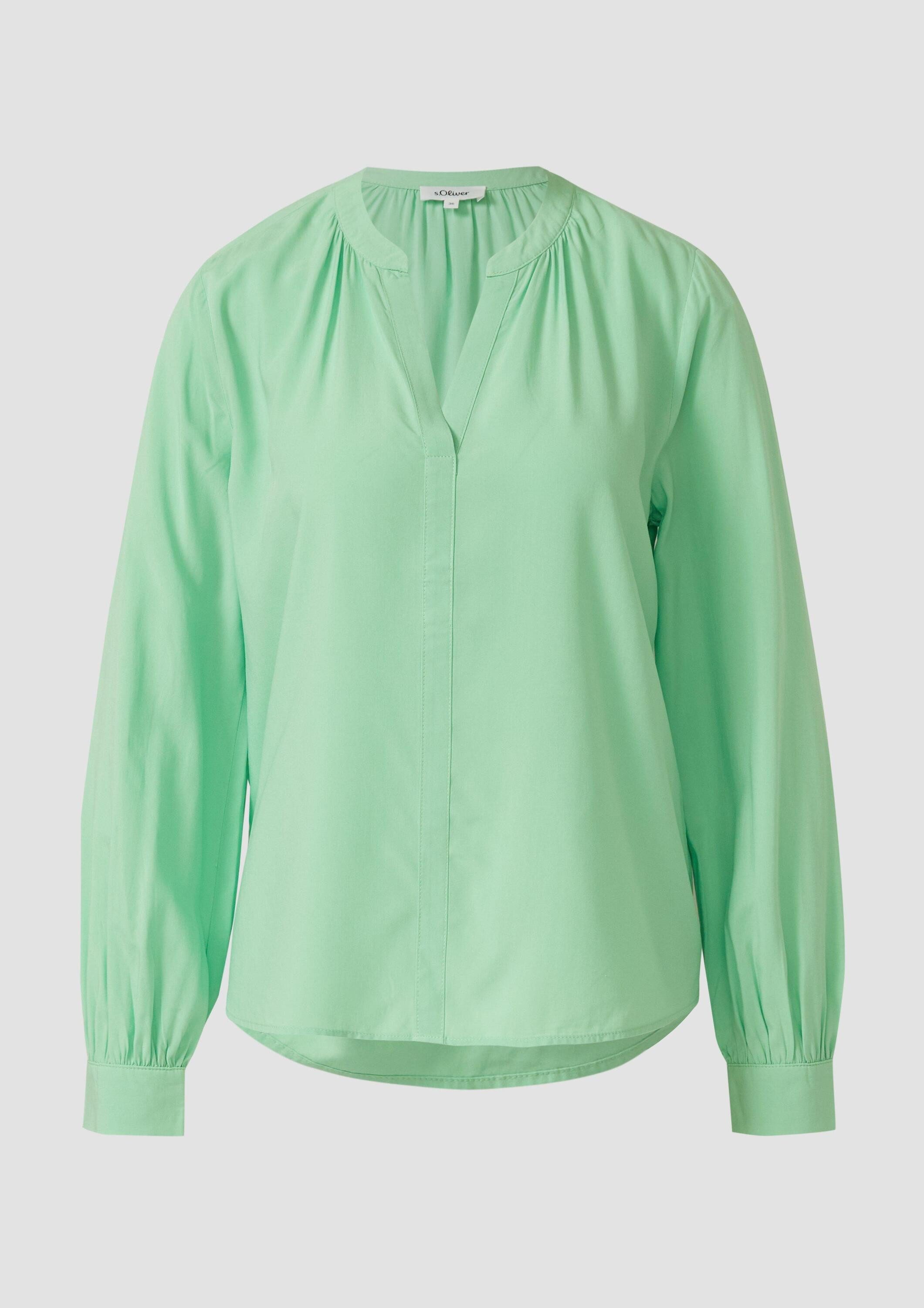 s.Oliver Langarmbluse Bluse Weiche Viskose-Bluse mit Raffung