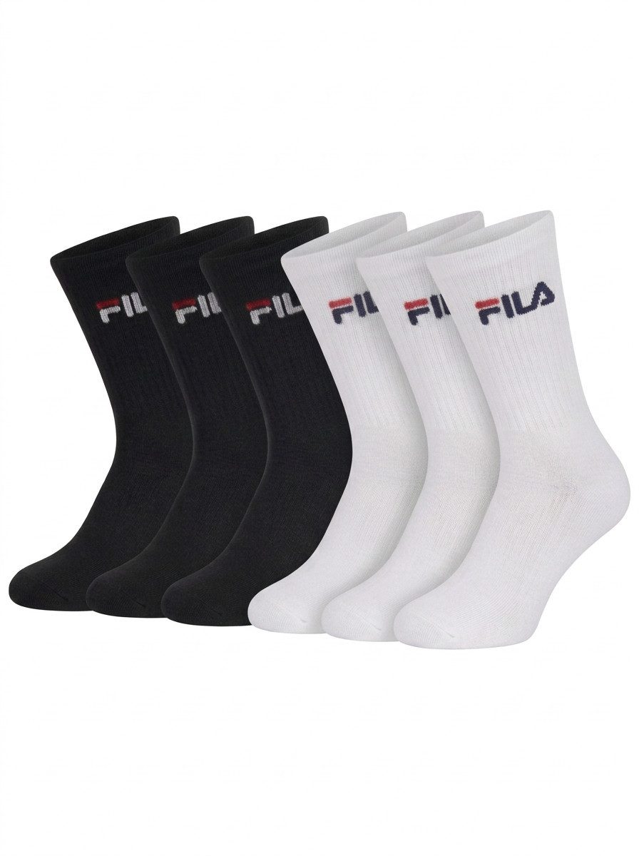 Fila Tennissocken UNISEX CREW TENNIS FULL TERRY SOCKS (6-Paar, 6 Paar) Sportsocken, flache Zehennaht