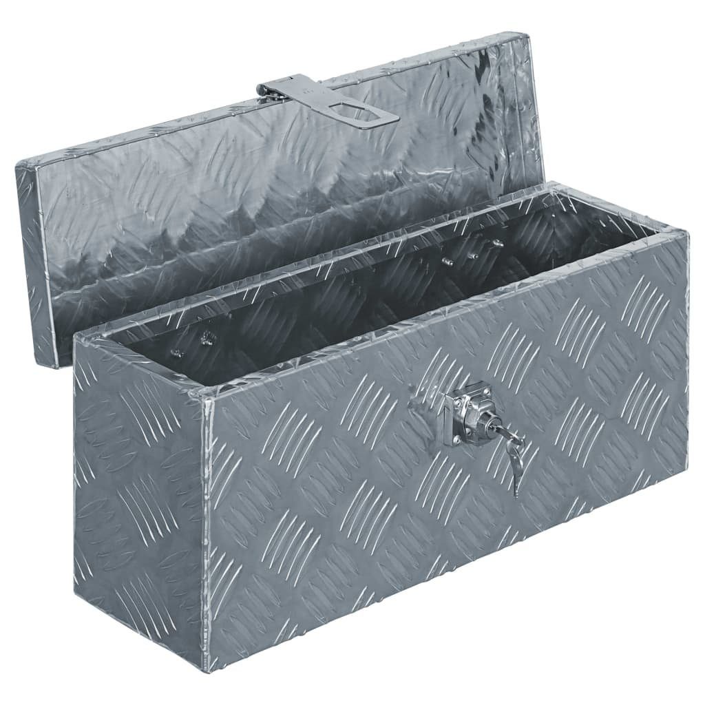 St) 20 48,5 x cm 14 x Werkzeugbox vidaXL Aluminiumkiste Silbern (1