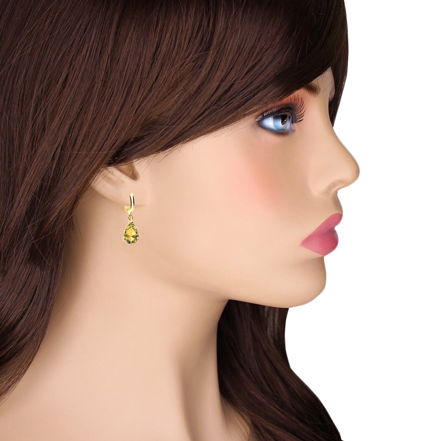 LÖB Paar Creolen Damen Ohrringe Hängend Creolen Tropfen Zirkonia Stein Anhä günstig online kaufen