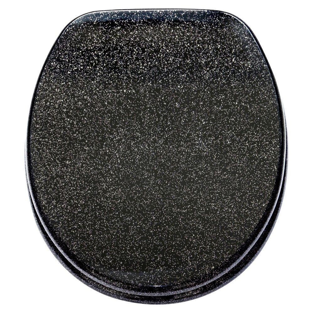 Sanilo WC-Sitz Glitzer Schwarz, universell, leichte Montage, hochwertig & m günstig online kaufen