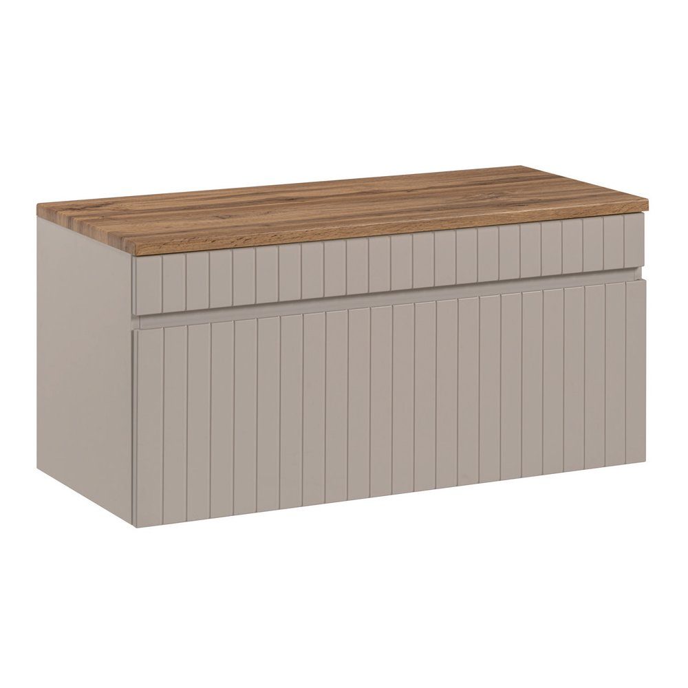 Lomadox Waschbeckenschrank IRAKLIO-56-CASHMERE Kaschmir, Rillen Optik, günstig online kaufen