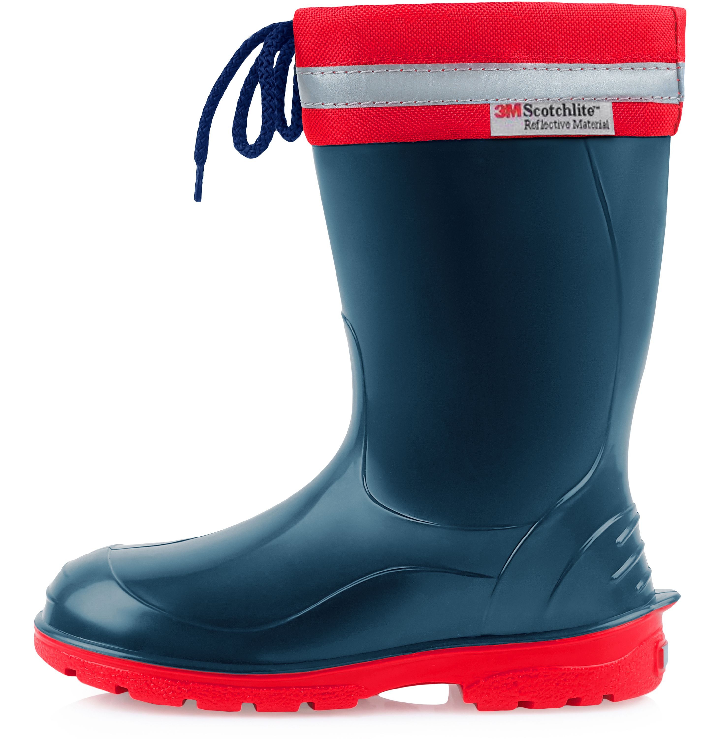 Ladeheid lange Regenschuhe für Mädchen und Jungen LA-972 Gummistiefel Kinder mit Stulpe zum Schnüren