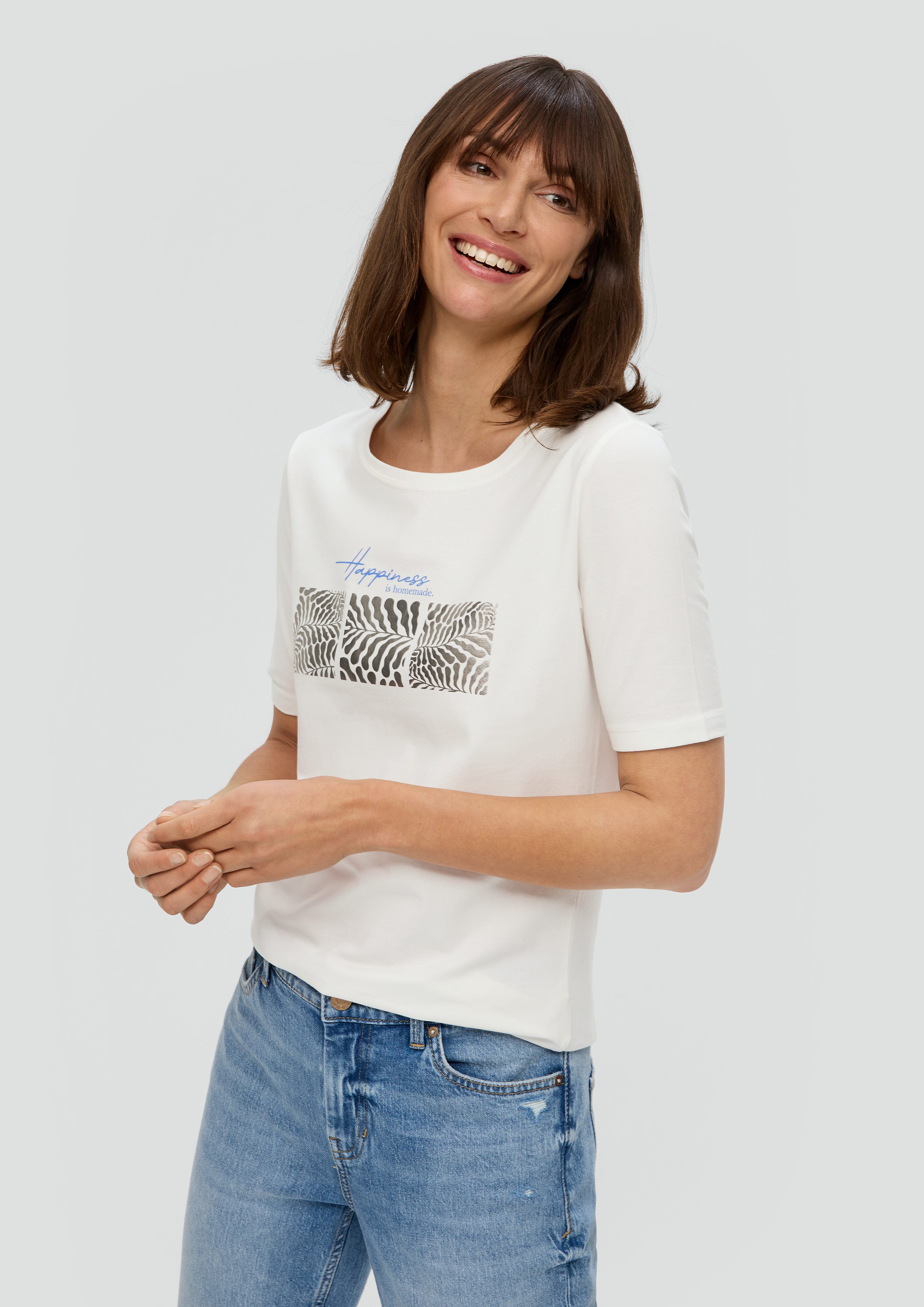 s.Oliver Kurzarmshirt T-Shirt mit Frontprint günstig online kaufen