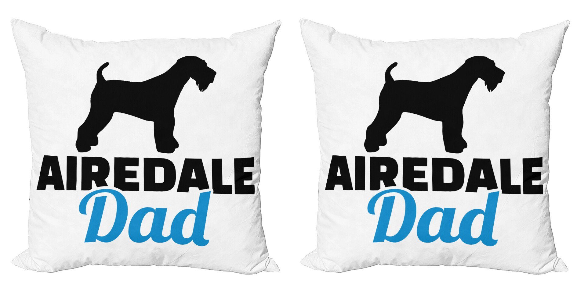 Kissenbezüge Doppelseitiger Accent Modern (2 Airedale Abakuhaus Stück), Pop-Terrier-Liebhaber Digitaldruck,