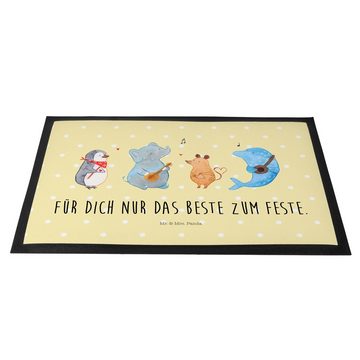 Fußmatte 40 x 60 cm Big Band - Gelb Pastell - Geschenk, Fußabtreter, lustige S, Mr. & Mrs. Panda, Höhe: 0.3 mm, Dekorativ & Praktisch