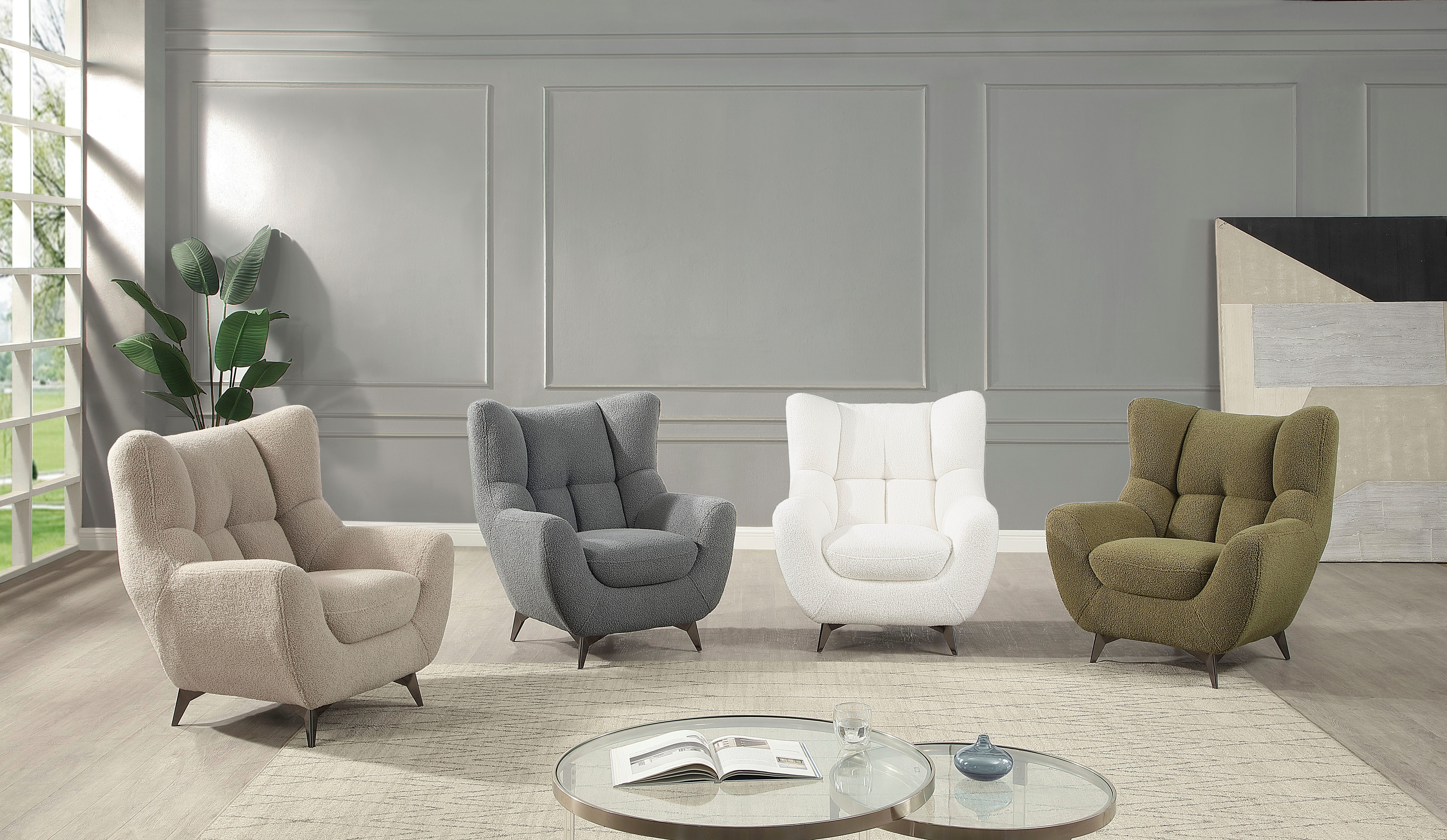 ATLANTIC home collection Sessel Shawn, mit Federkern, trendy Bezug mit Tedd günstig online kaufen