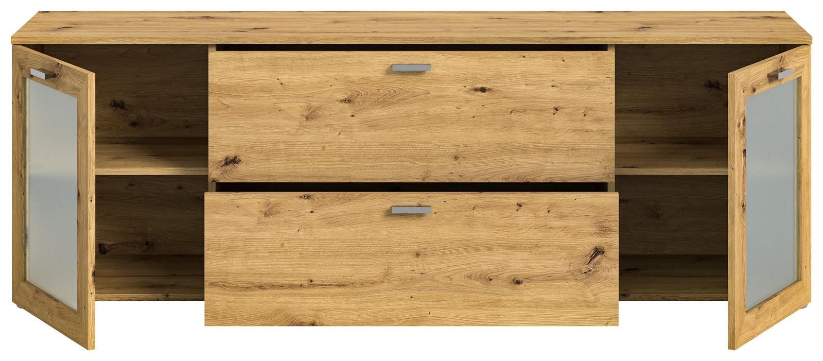möbelvita Lowboard Nova Lowboard B/H/T 180x62x37 in Artisan Eiche