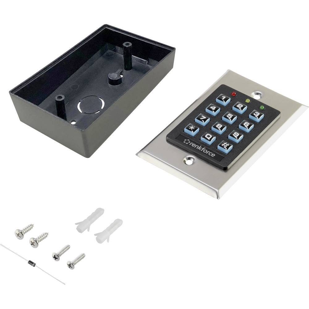 Renkforce Türschließer 1-Kanal Multifunktions-Codeschloss 1582597, mit beleuchteter Tastatur