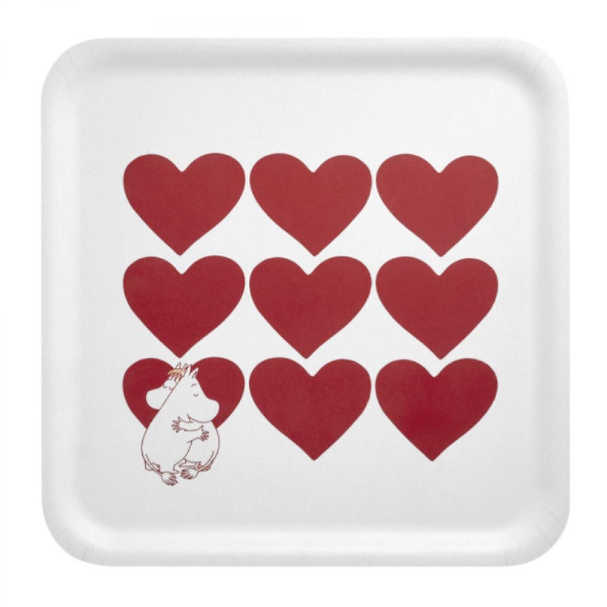 Muurla Kindergeschirr-Set Tablett Moomin Heart (33x33 cm)
