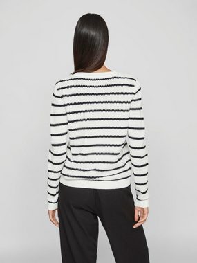 Vila Rundhalspullover VIDALO O-NECK L/S STRIPE KNIT TOP- NOOS