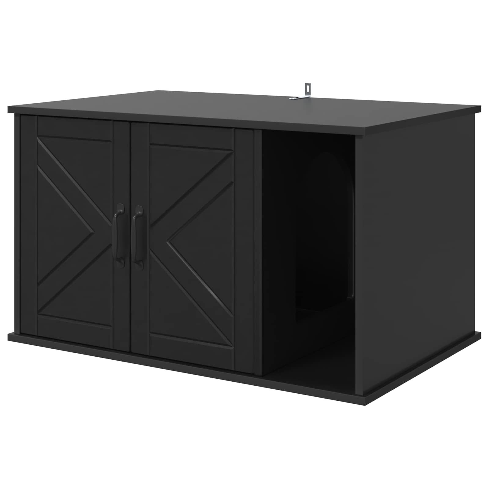 vidaXL Katzenhaus, Katzenhaus Schwarz 85 x 55 x 50 cm Holzwerkstoff