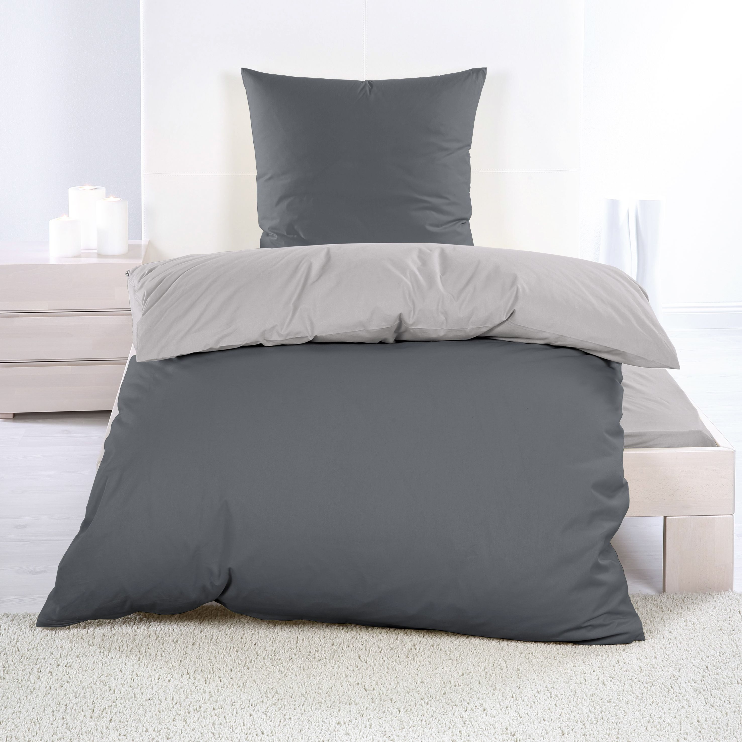 Casa Colori Bettwäsche Renforce Ganzjahres Wende Bettgarnitur 135x200 cm, R günstig online kaufen