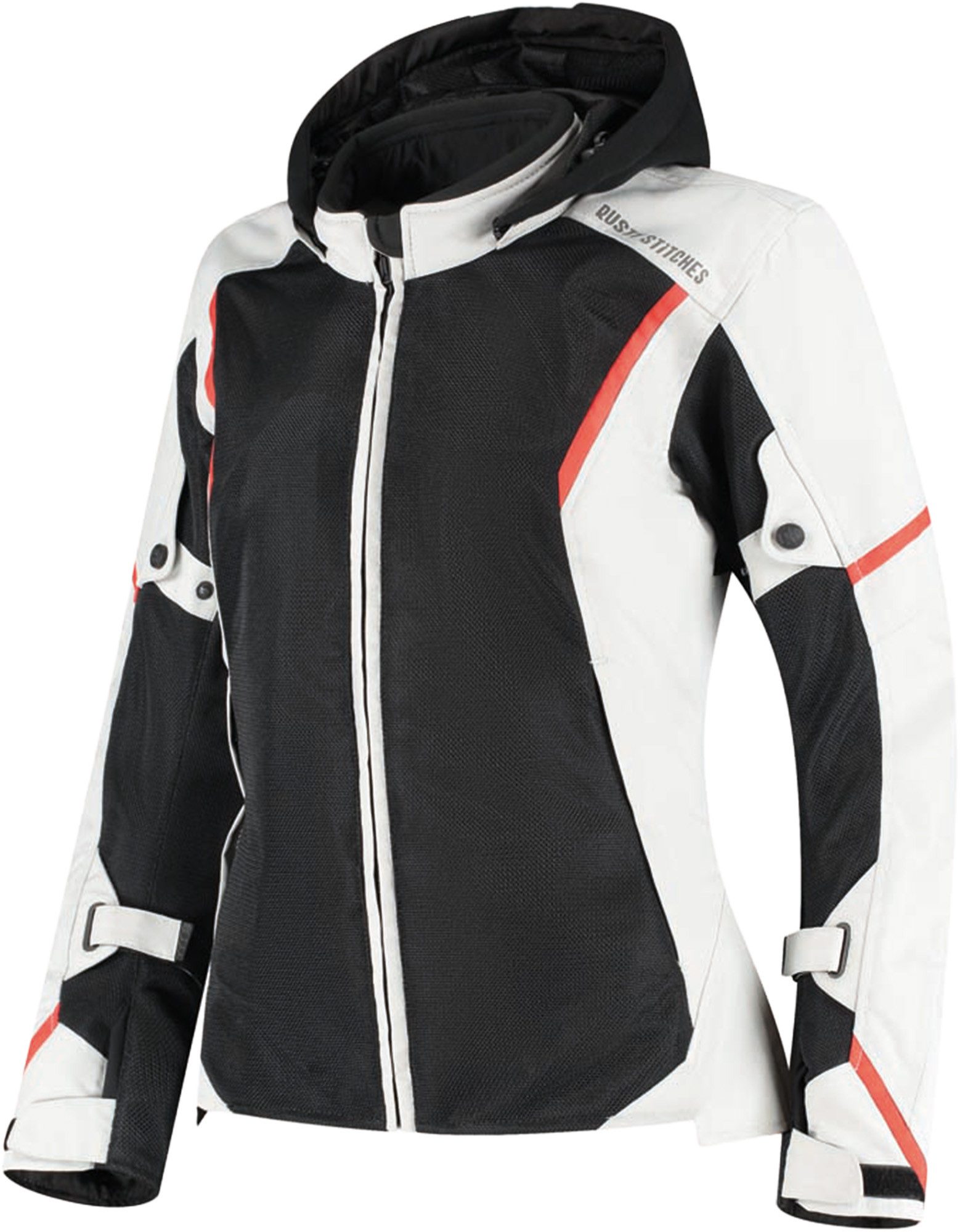 Rusty Stitches Motorradjacke Caroline Damen Motorrad Textiljacke Verbindungsreißverschluss,Ellenbogenprotektoren enthalten,Schulte