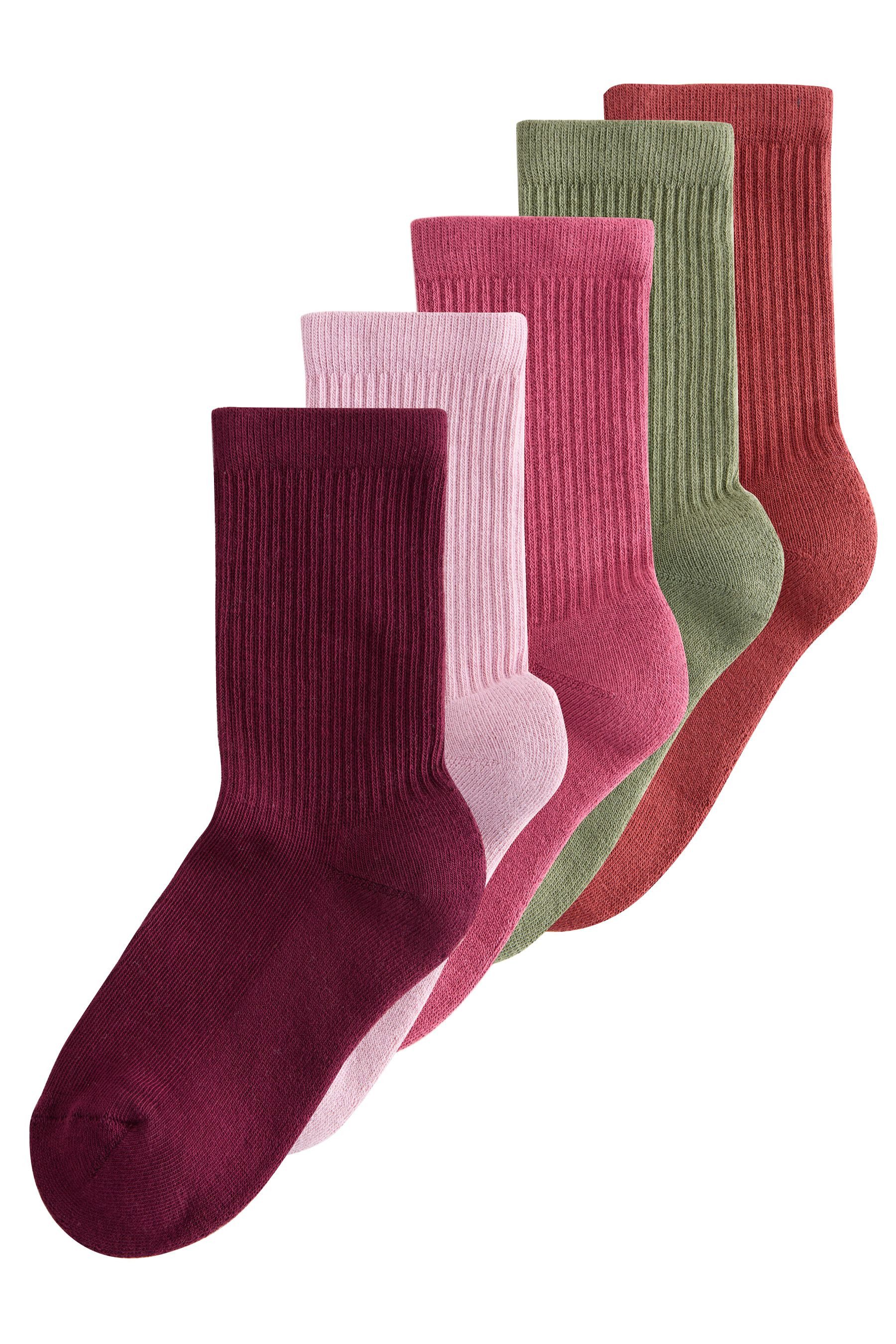 Kurzsocken Gerippte Socken mit Baumwolle im 5er-Pack