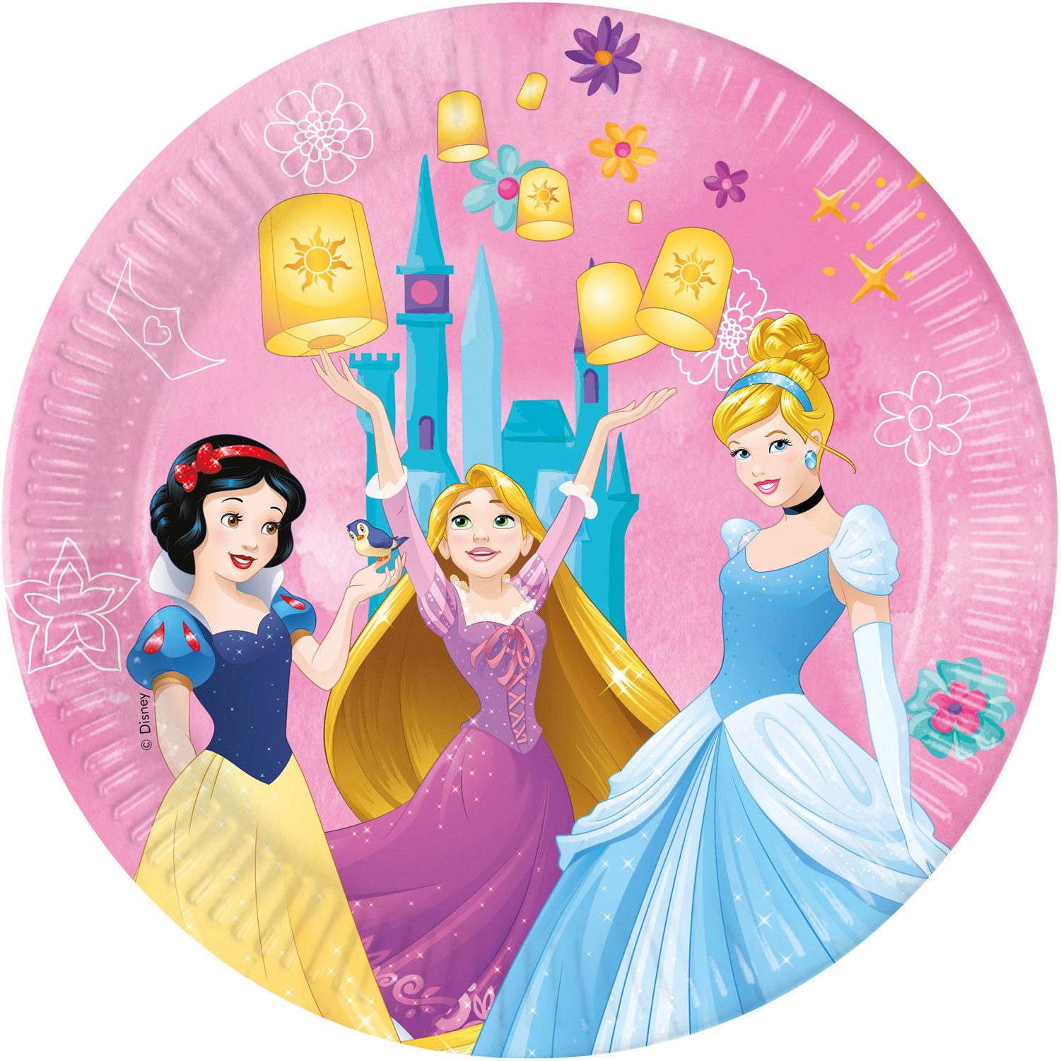 Procos Pappteller Pappteller Disney Prinzessin 23 cm ø, 8 Stück FS