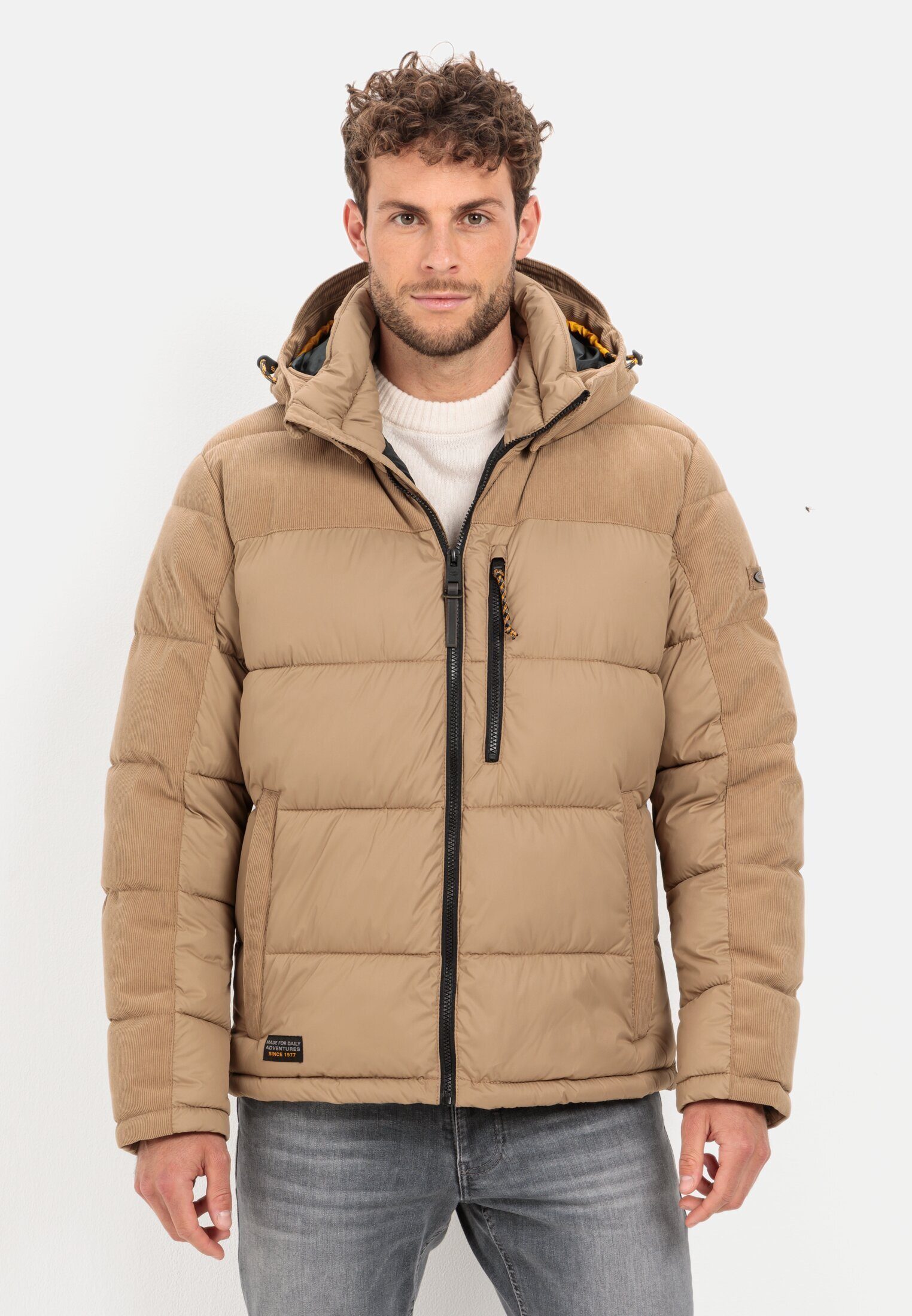 camel active Steppjacke mit Cordbesatz