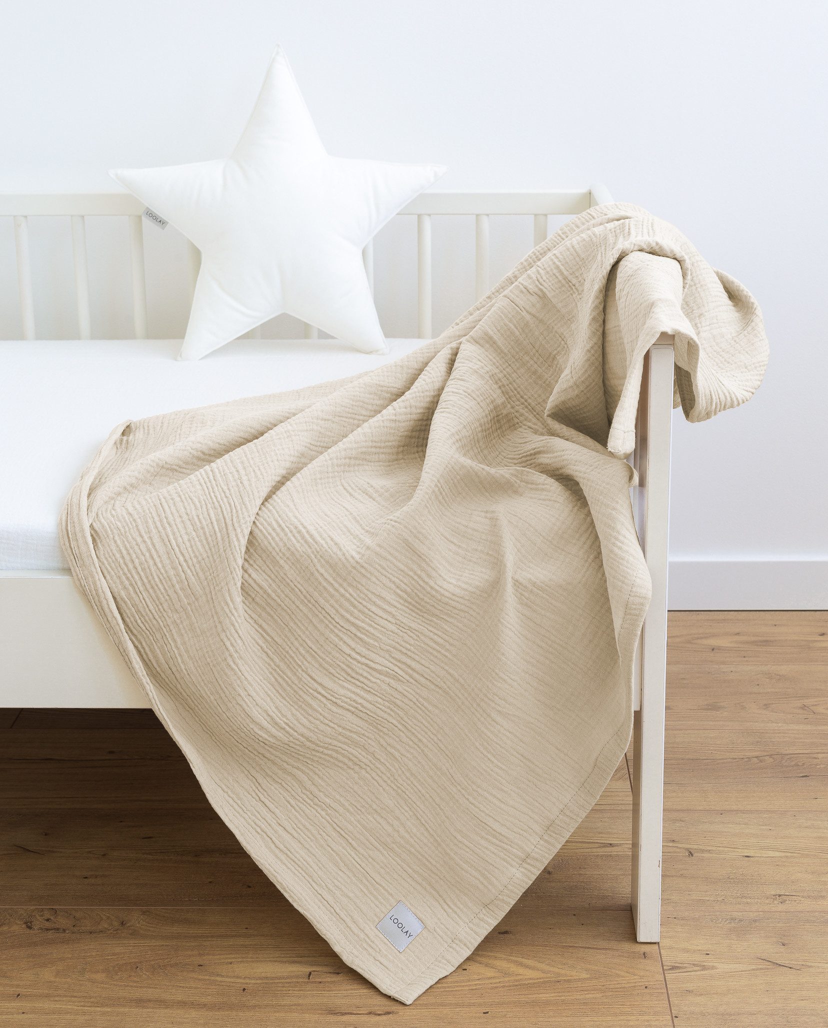 Babydecke Babydecke Musselin Baumwolle Tagesdecke Decke 95x95 120x120 150x200 cm, Loolay, LOOLAY Musselin Tagesdecke, atmungsaktiv, weich & leicht!