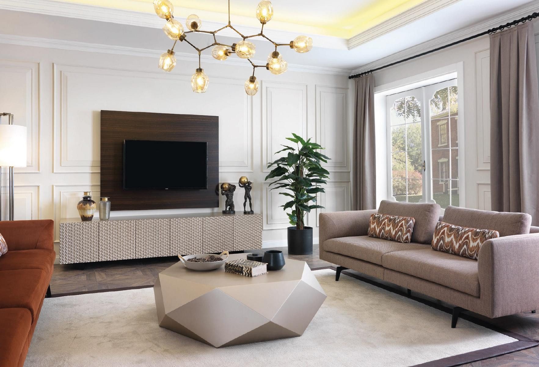 Xlmoebel Couchtisch Beiger Couchtisch aus Holz mit elegantem Design für gemütliche Räume (Couchtisch), Hergestellt in Europa
