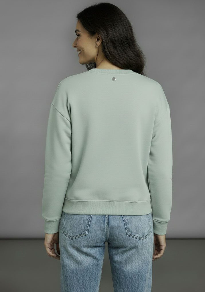 Bruno Banani Sweatshirt mit Rundhalsausschnitt und platzierten Weblabels
