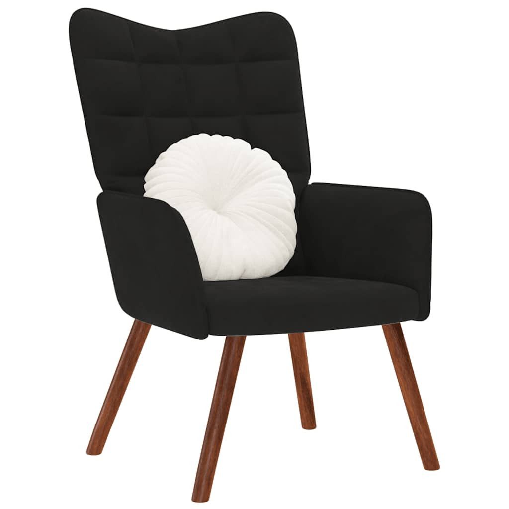 VidaXL Sessel Schwarz 53 Cm - Samt Sofasessel Mit Armlehnen Für Wohnzimmer