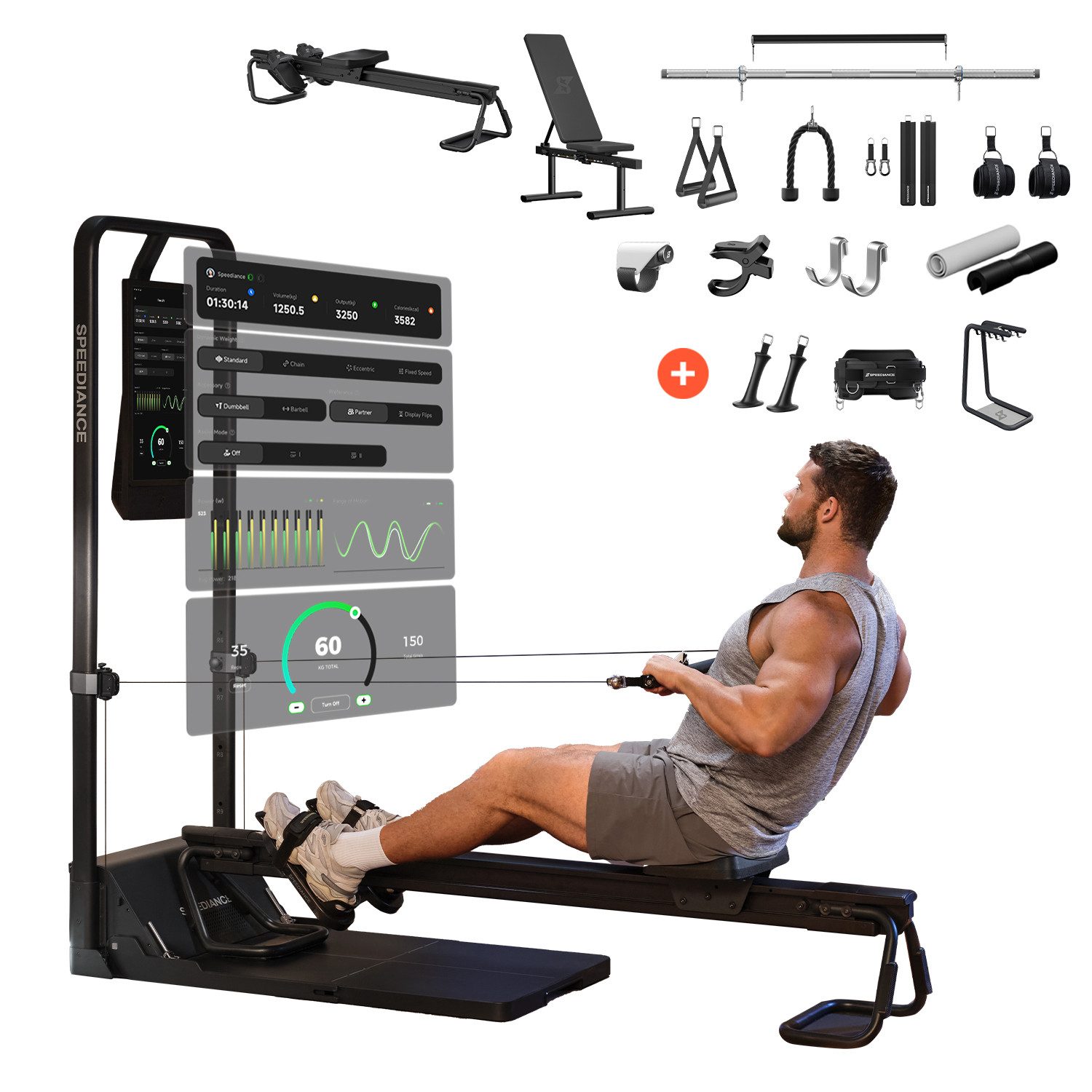 SPEEDIANCE Kraftstation verbessertes KI-gesteuertes All-in-One Home Gym( Family Plus, Ganzkörper-Krafttraining Fitnessgeräte