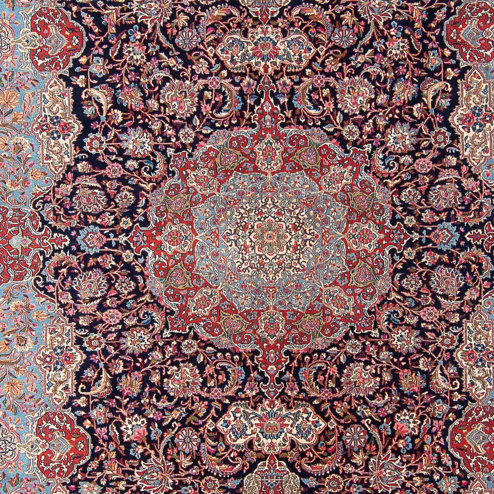 Wollteppich Rafsanjan rechteckig, cm, Medaillon 291 Zertifikat morgenland, mit mm, Unikat 396 x Höhe: 10