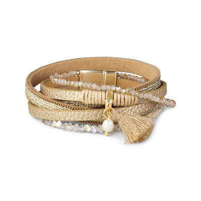 Nagel Jewellery Wickelarmband Darling silber & Princess gold, LikeLeather Armband aus Kunstleder, für Damen mit Magnetverschluss, vegan