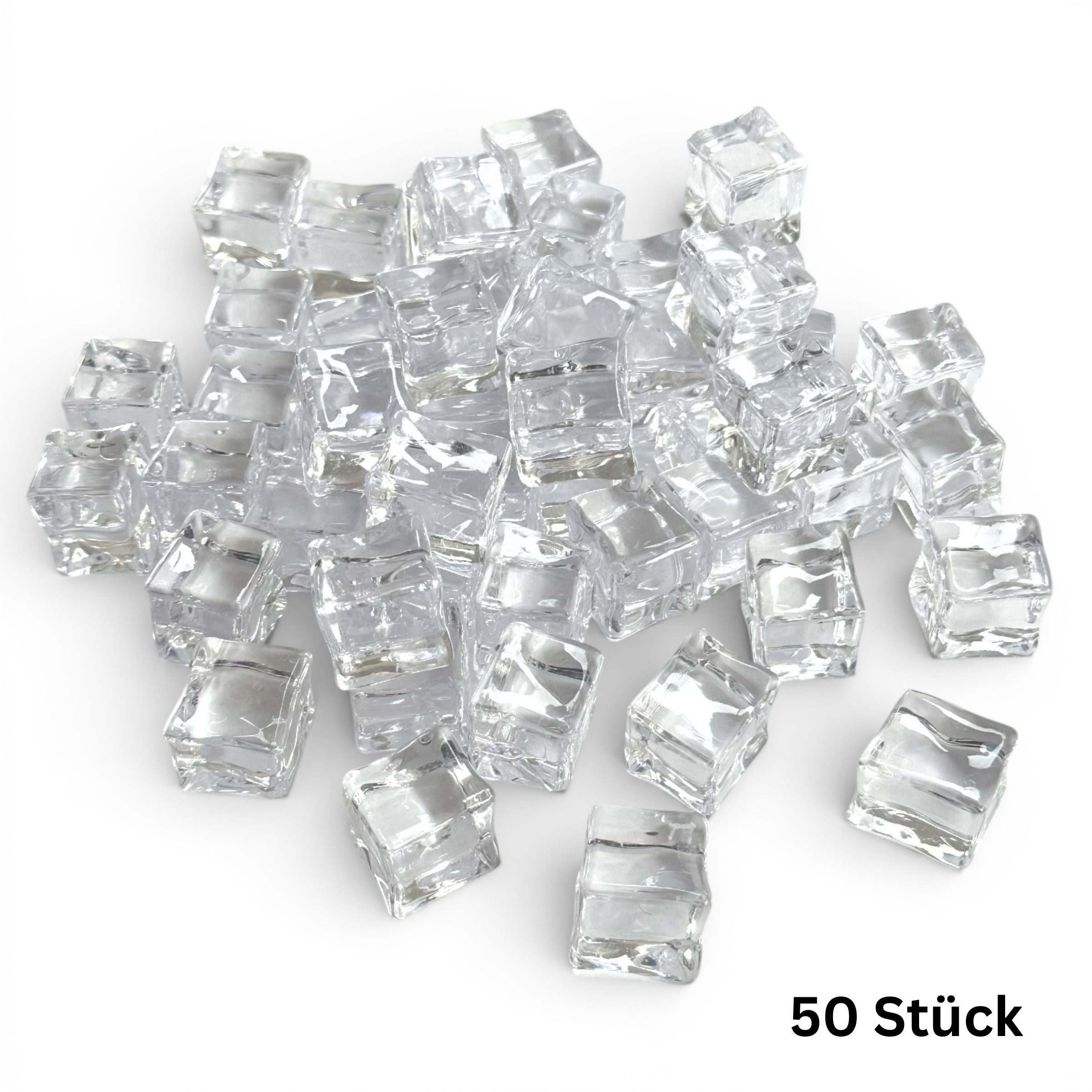 naninoa GmbH Streudeko Deko-Eiswürfel aus Kunststoff 24mm 1 Liter / ca. 50 Stück, Tischdeko