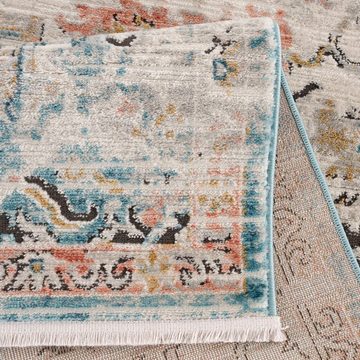 Teppich Novel 8627, Carpet City, rechteckig, Höhe: 11 mm, Vintage-Teppich mit Fransen, Used-Look, Multicolor