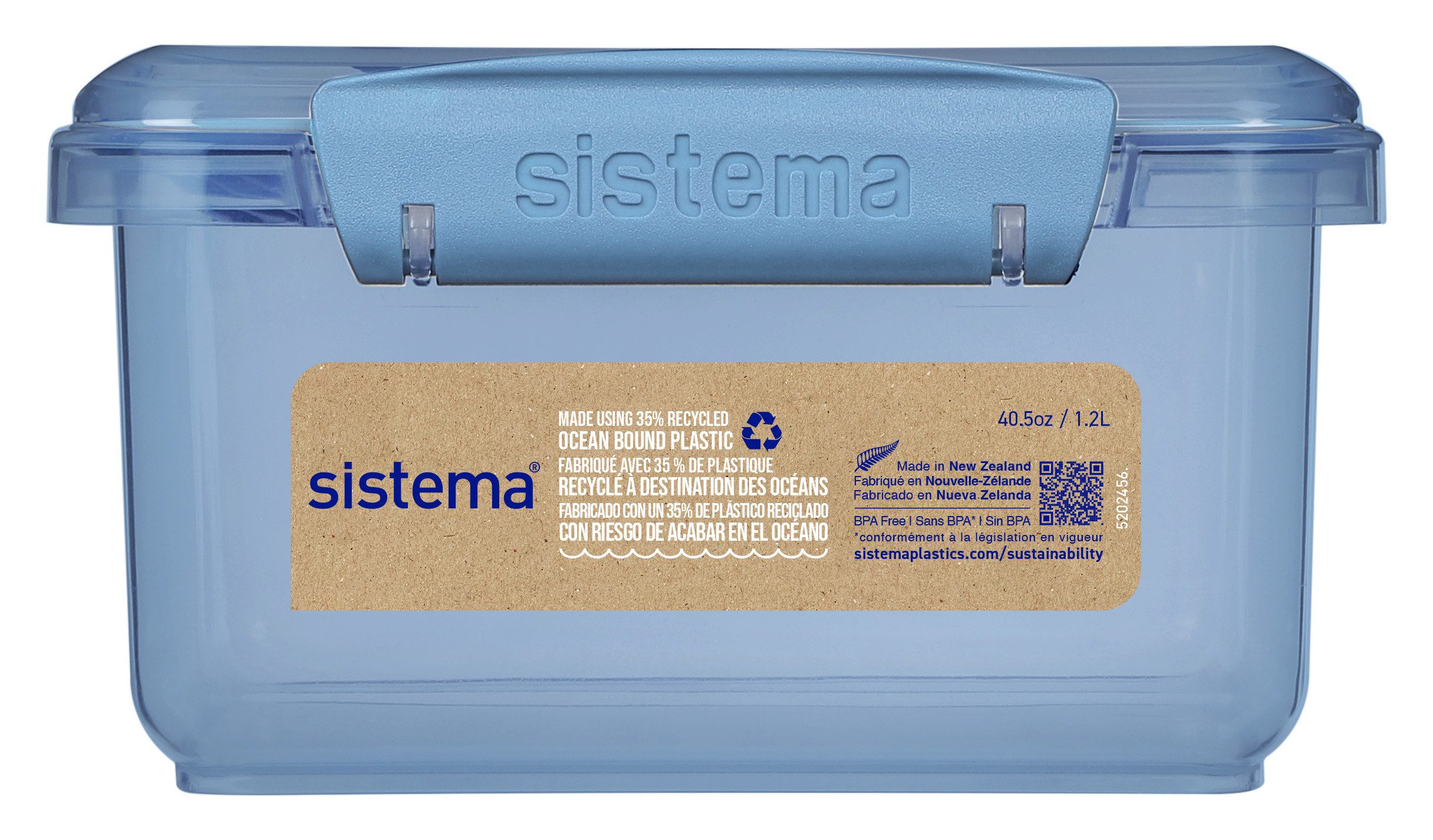 sistema Aufbewahrungsbox Sistema 1,2L Lunch Plus Box - recycled PP - Mountain Blue