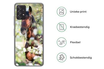 MuchoWow Handyhülle Pferde - Blüte - Frühling - Tiere, Handyhülle Telefonhülle Samsung Galaxy A33