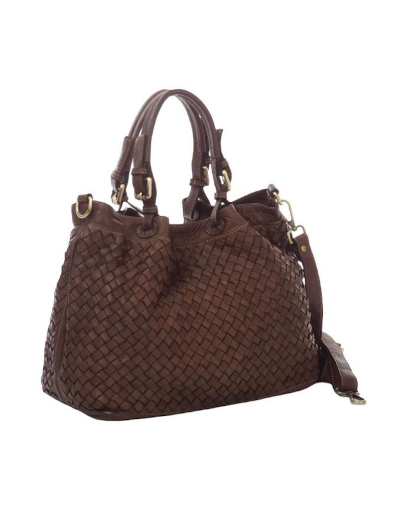 BZNA Handtasche Ronka Designer Umhängetasche Shopper, geflochtenes Leder