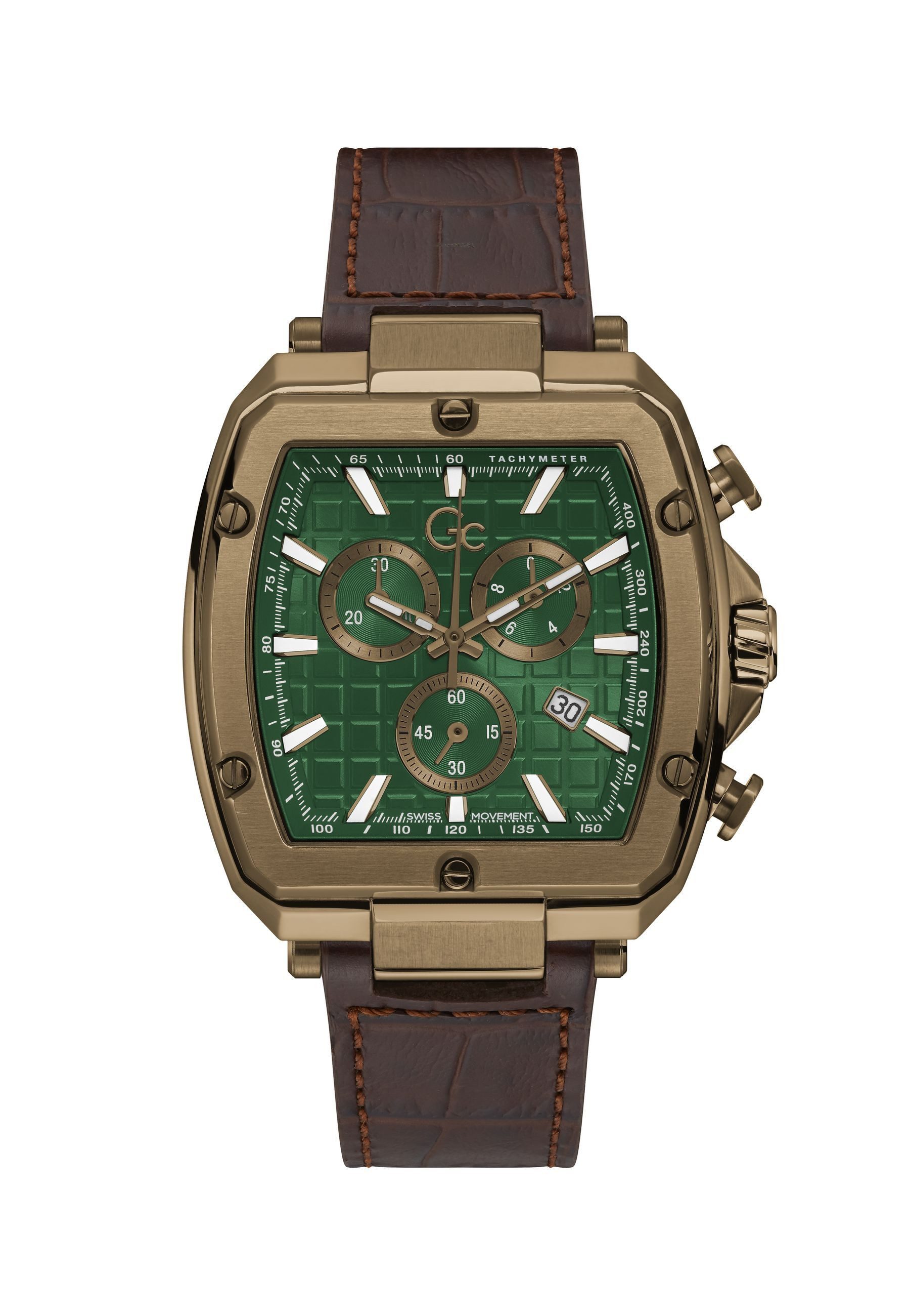 Guess Collection Quarzuhr Gc Spirit Tonneau, (1-tlg), Analoge Uhr