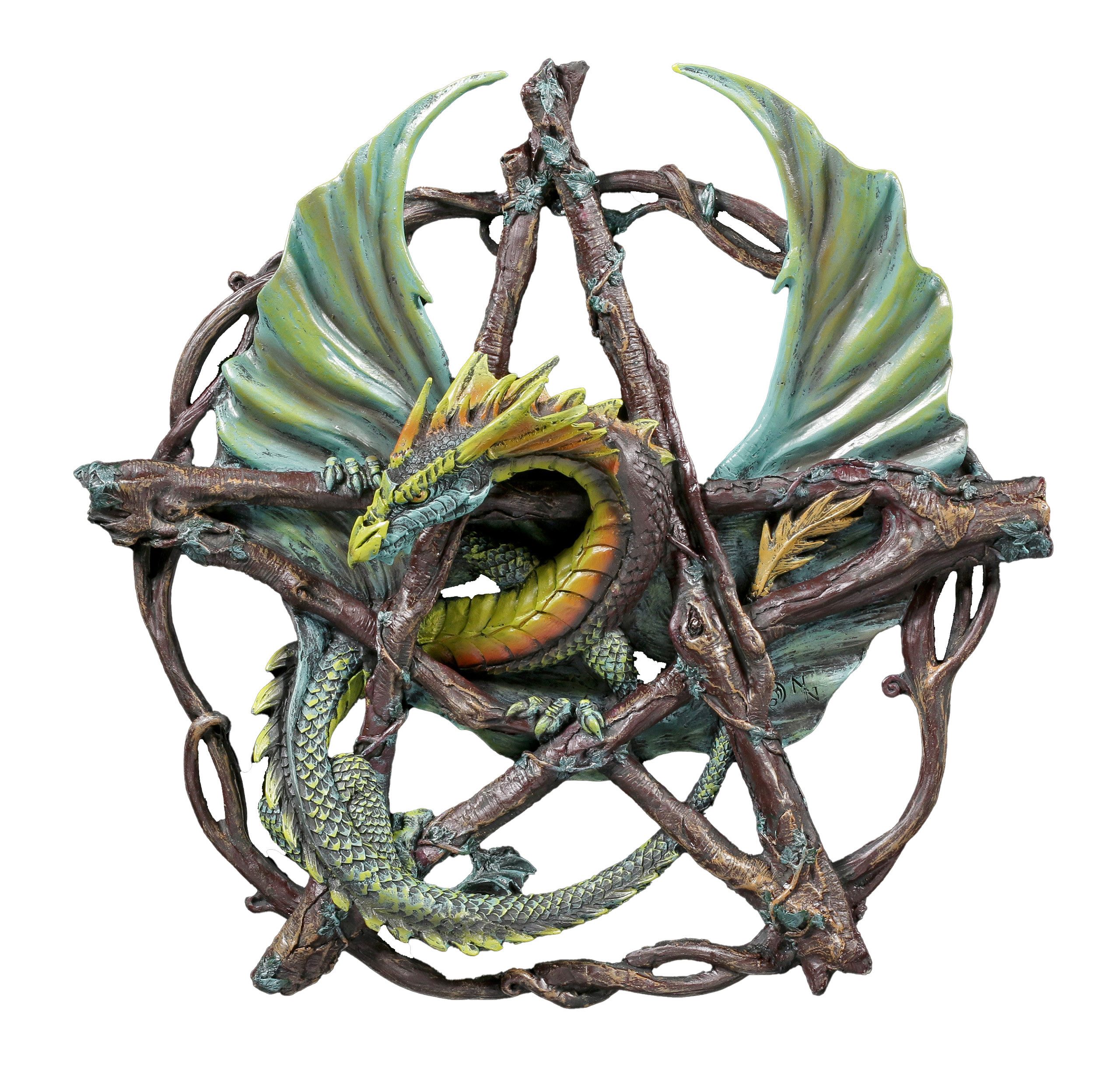 Dekoobjekt Pentagramm mit Drache Forest - Anne Stokes - Fantasy Dekoration