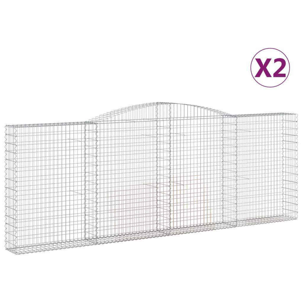 Thumbnail - vidaXL Blumentopf Gabionen mit Hochbogen 2 Stk. 400x30x140/160cm Verzinktes Eisen (2 St)