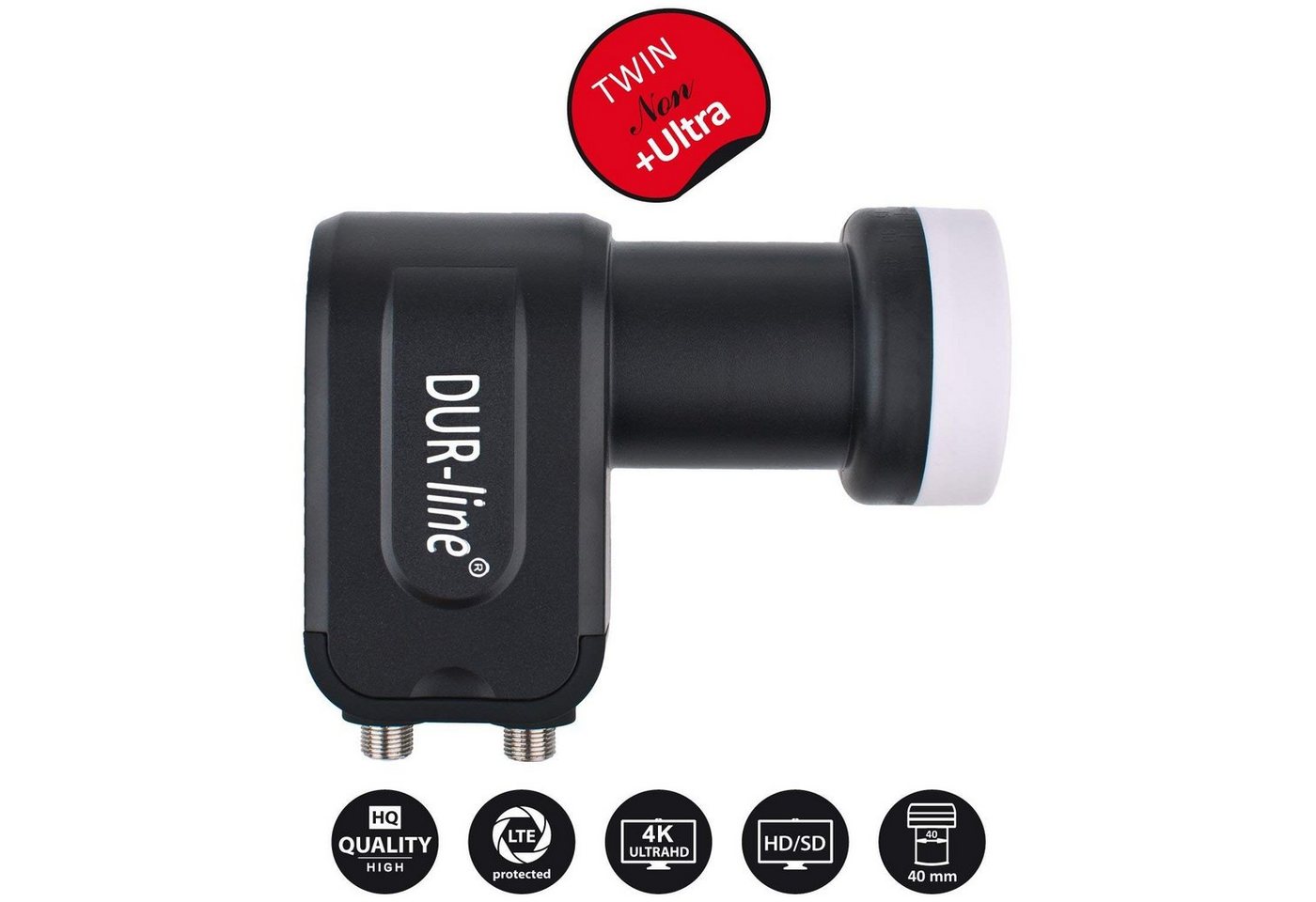 Thumbnail - DUR-line DUR-line +Ultra Twin LNB - 2 Teilnehmer schwarz - mit LTE-Filter [ Universal-Twin-LNB