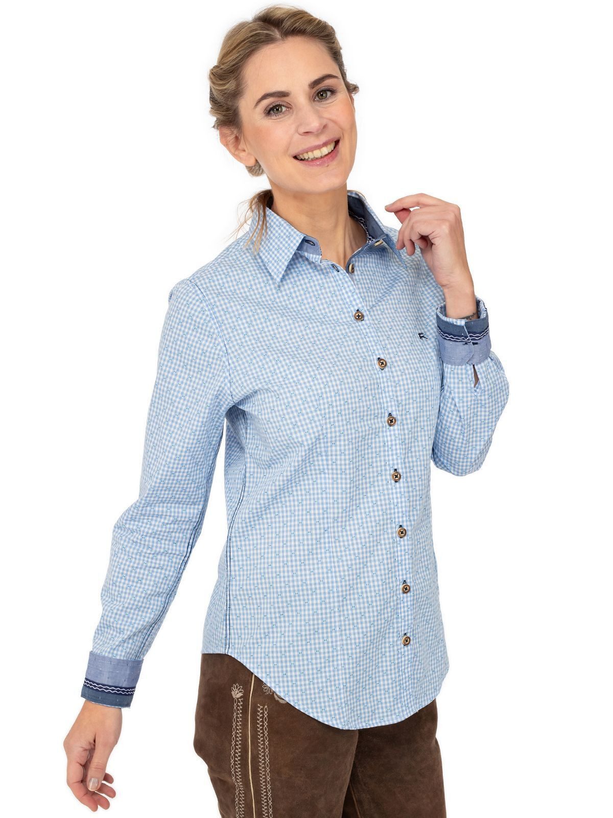 Gipfelstürmer Trachtenbluse 450001-3516-41 (1-tlg)