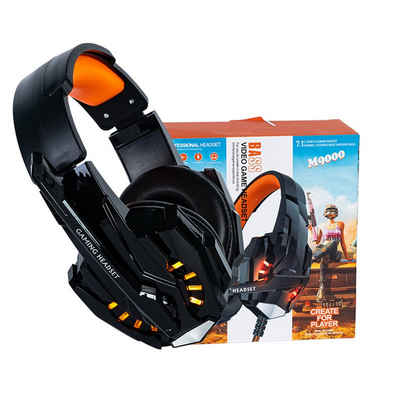 Diida Kabelgebundene Kopfhörer,Headset Kopfhörer,7.1 Toneffekte Gaming-Headset (LED-Farblichter, 40mm-Lautsprechereinheit, Stereo-Soundeffekte)