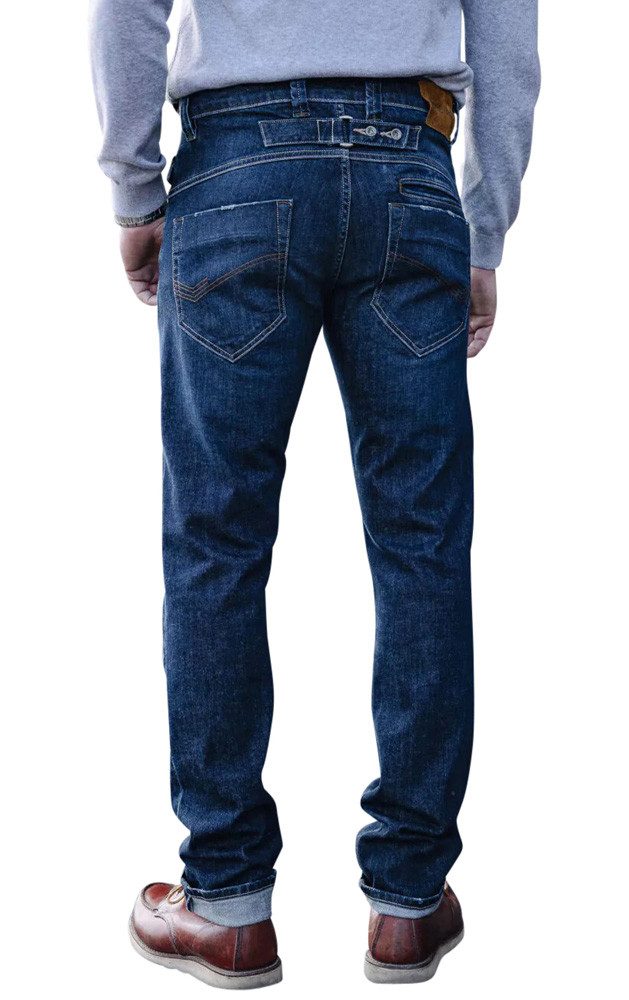 Freeman T. Porter Straight-Jeans Eddy stretch Denim Santacruz Martingale am Rücken mit Knöpfen