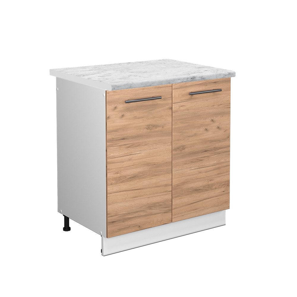 Vicco Spülenunterschrank Fame-Line Goldkraft Eiche/Weiß 80 cm ohne Arbeitsp günstig online kaufen