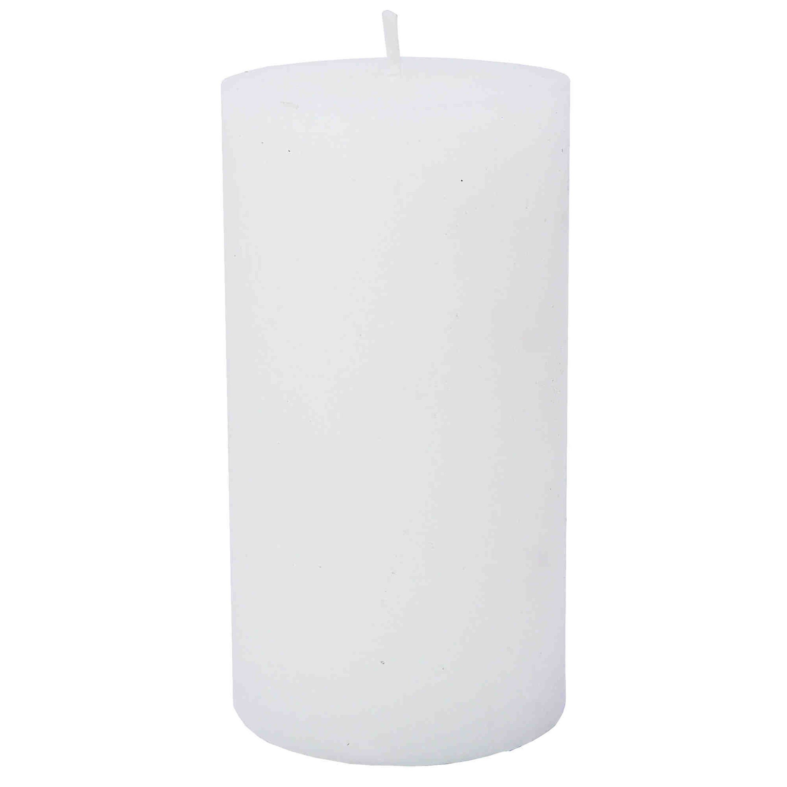 B&S Stumpenkerze Kerze durchgefärbt weiß 15 x Ø 8 cm günstig online kaufen