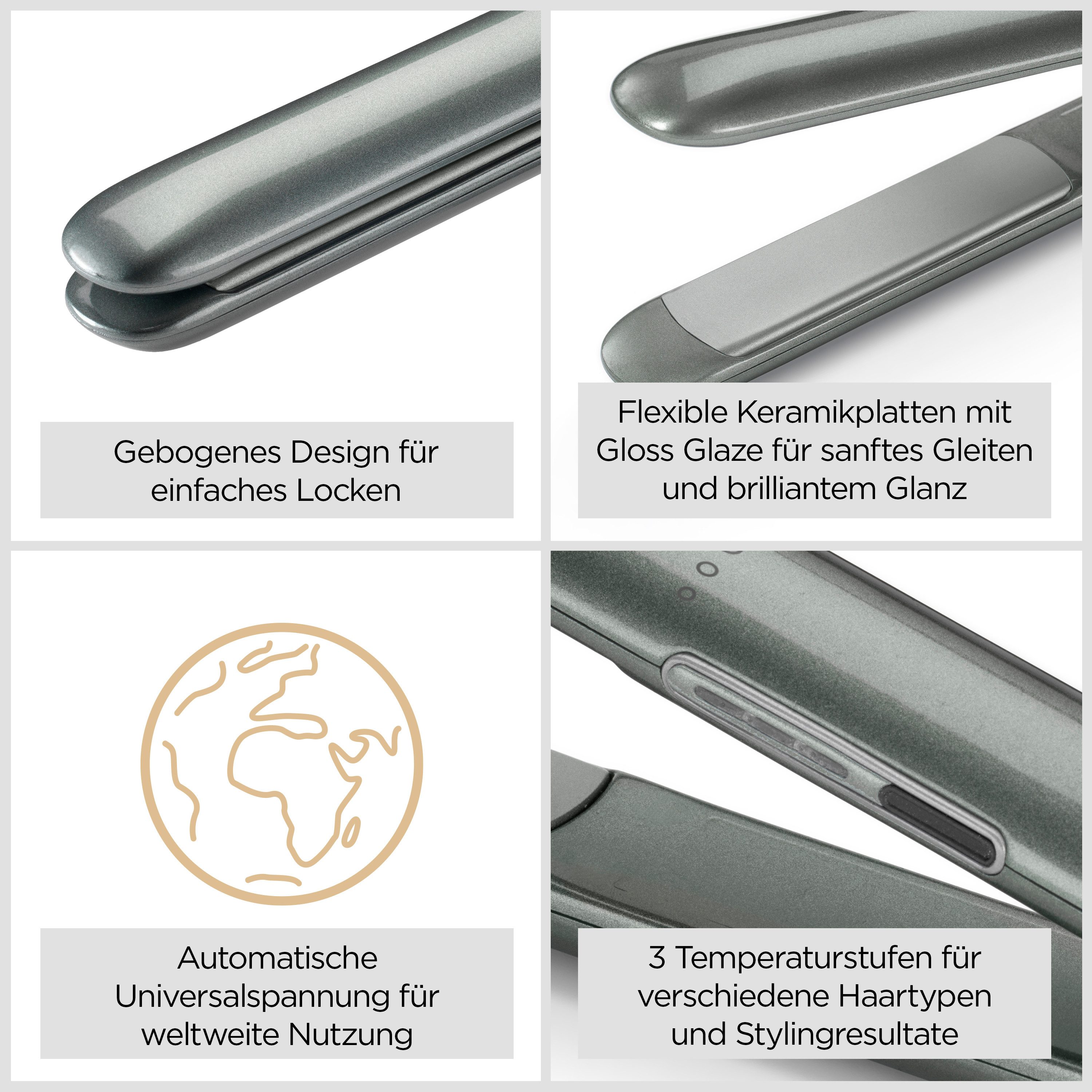 BaByliss Glätteisen Xanadu Glätteisen mit Quarz-Keramikbeschichtung, ST261E Quarz-Keramik, Haarglätter mit 3 Temperaturstufen bis zu 235°C, LED-Anzeige
