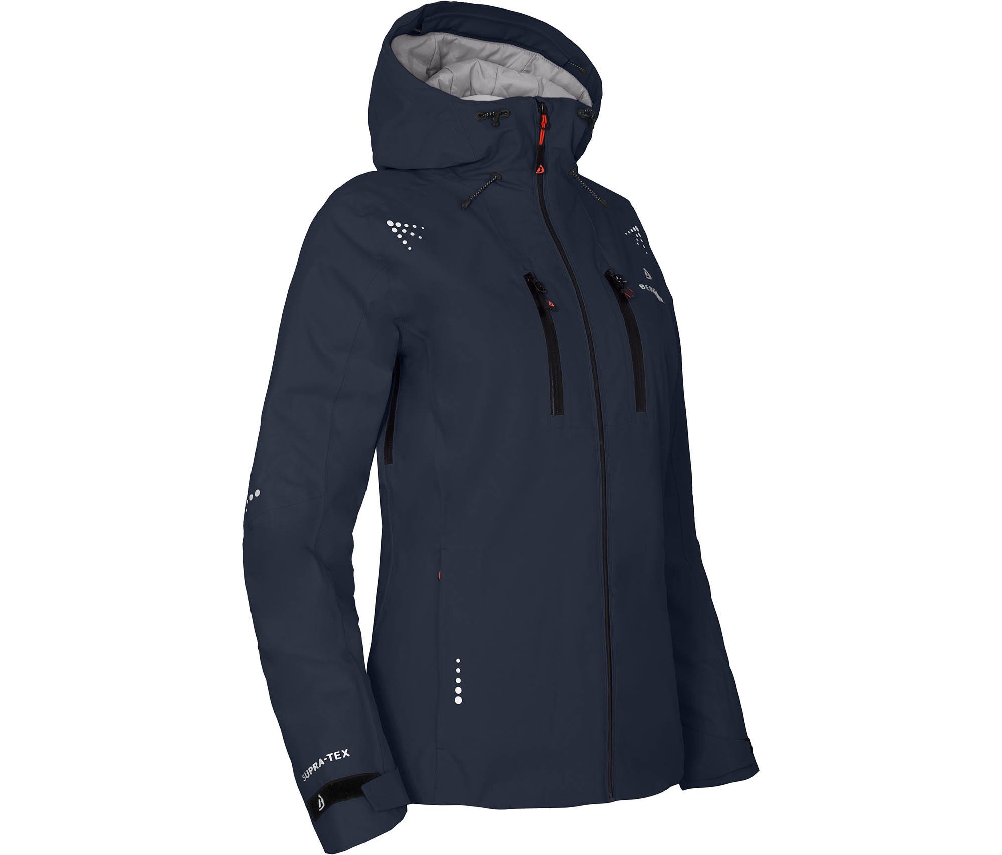 Bergson Outdoorjacke LEKNES Thermo Damen Regenjacke, leicht wattiert, recycelt, 20000 mm Wassersäule, Normalgrößen, navy blau