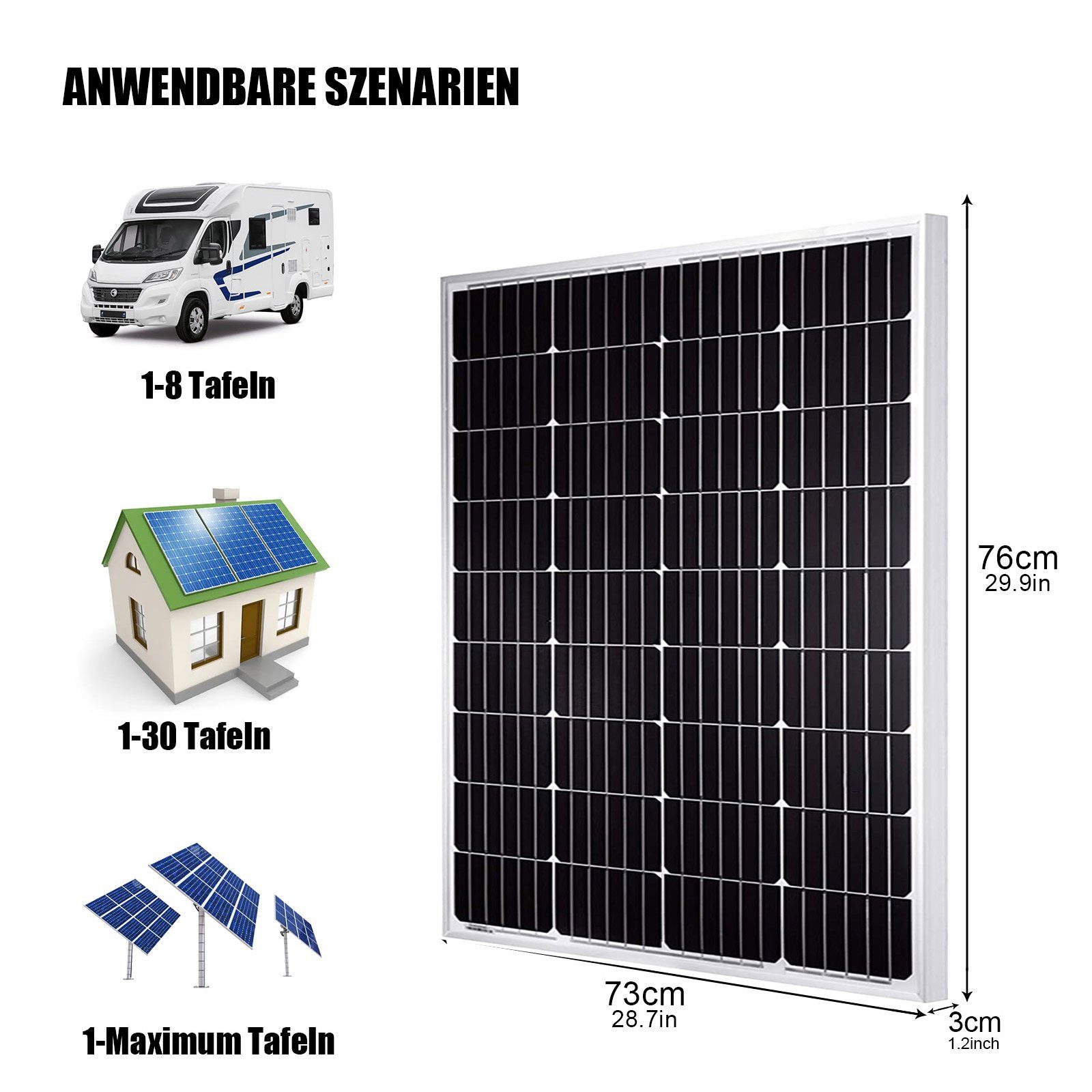 Solarkabel) LiFePO4 240,00 Solarpanel, Solarmodul GLIESE W, Solar Kit Laderegler, Akku (120W 240W mit 150Ah BMS, Solar Akku, 3m 150A Panel Monokristallin, 150Ah